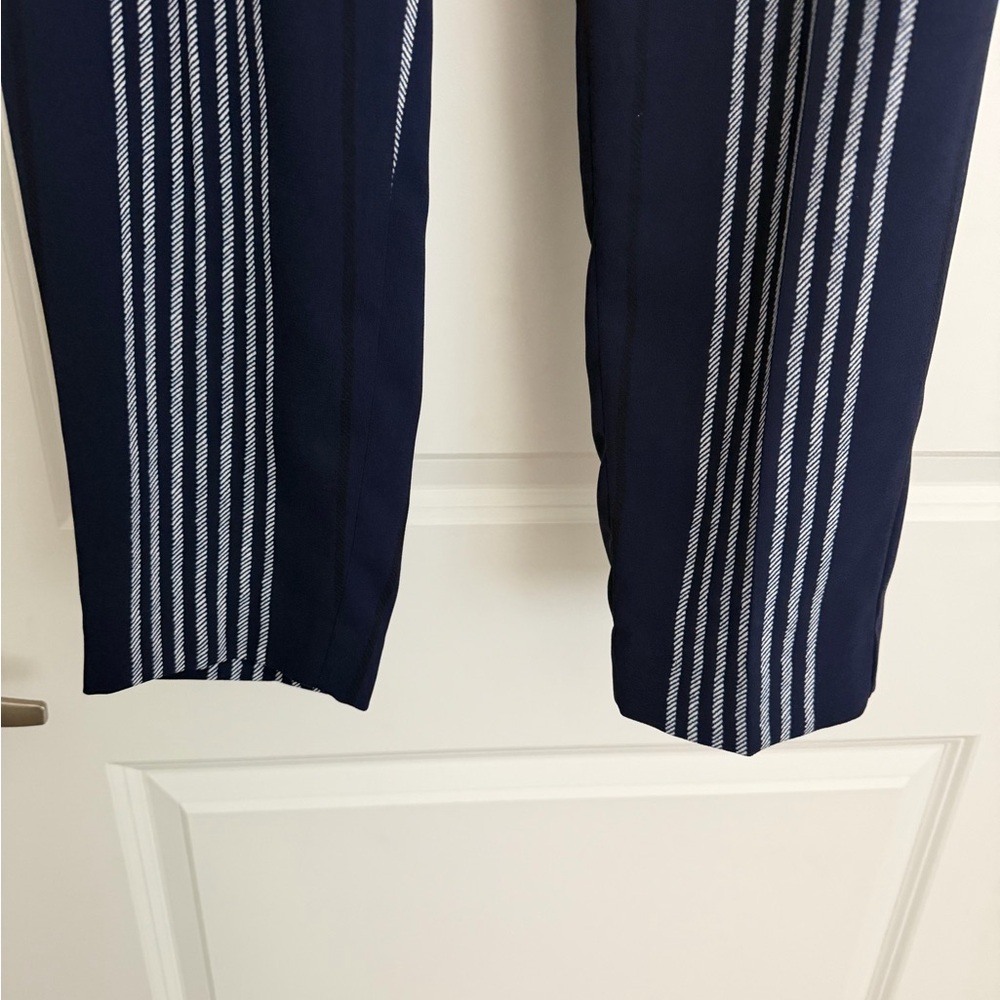 Express High Rise Navy and Pink Striped Pants - Ankle - Size M - Picture 3 of 7